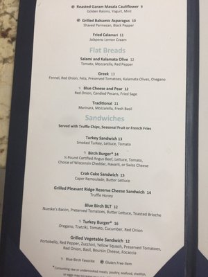 Menu photo 2 Blue Birch Restaurant Minnetonka, MN