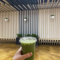 Lavender iced Matcha with light ice. thick and yummy! I add a little more sweetener. This is my 2nd time driving 30 minutes for this!