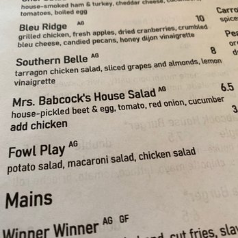 The Babcock House - Menu - Bed & Breakfast Near Me - Appomattox, Virginia