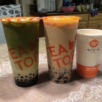 Tea Top - Left to right: Pearl Matcha Latte, Sun Moon Lake Milk Tea w/ grass jelly, Taro Milk Tea w/ Sago (hot) - Coffee & Tea Near Me - San Jose, California Tea Top - Left to right: Pearl Matcha Latte, Sun Moon Lake Milk Tea w/ grass jelly, Taro Milk Tea w/ Sago (hot) - Coffee & Tea Near Me - San Jose, California