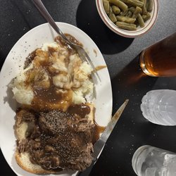 The Brick - Open Face Roast Beef meal