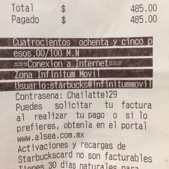Starbucks - Wifi credentials on July 12, 2017 - Coffee & Tea Near Me - Cabo San Lucas, BCS Starbucks - Wifi credentials on July 12, 2017 - Coffee & Tea Near Me - Cabo San Lucas, BCS