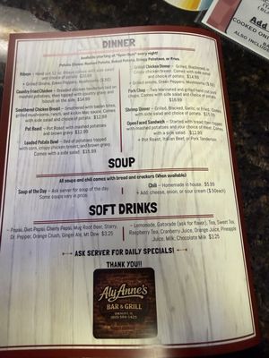 Menu photo 2 Aly Annes Bar and Grill Dwight, IL