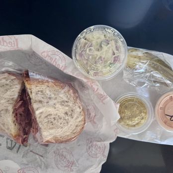 Lieders  - Pastrami sandwich, potato salad, pickle  and extra sauces. - Delis Near Me - Los Angeles, California