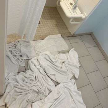 Staybridge Suites - Towels to soak up the water that floods every time we showered. It took them 24 hours and three phone calls to give us new towels - Hotels Near Me - Columbia, Maryland Staybridge Suites - Towels to soak up the water that floods every time we showered. It took them 24 hours and three phone calls to give us new towels - Hotels Near Me - Columbia, Maryland