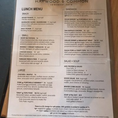 Menu photo 6 Haywood Common Asheville, NC