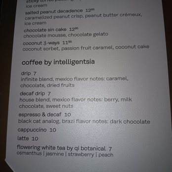 Hell's Kitchen - 9/15/2024.  Dessert menu that isn't on their website. - Cocktail Bars Near Me - Funner, California