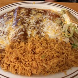 La Cabana Mexican Restaurant - Three item dish with rice and beans