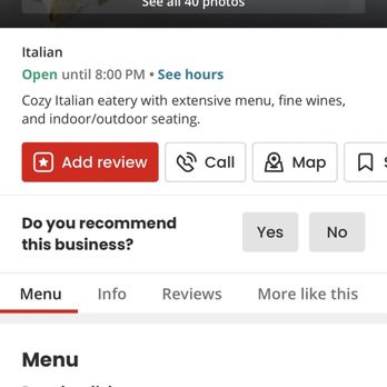 Toscano's Restaurant - Posted hours - Italian Near Me - Murphys, California