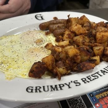 Grumpy's Restaurant - My father's eggs and home fries. He wasn't impressed. - Breakfast & Brunch Near Me - Orange Park, Florida