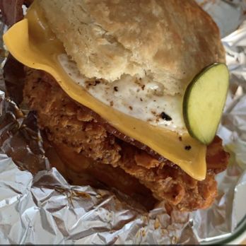 The Southerner - Chicken biscuit, w/ egg cheese bacon. Perfect. - Southern Near Me - Saugatuck, Michigan