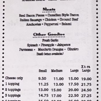 Nik n' Willie's - Menu 12/28/25 - Pizza Near Me - Gardnerville, Nevada