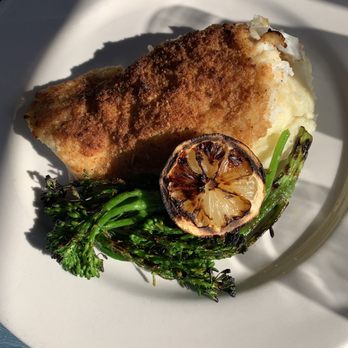 Water Street Kitchen and Bar - Broiled haddock with broccolini and potato mash. Simply outstanding! - Wine Bars Near Me - Wiscasset, Maine Water Street Kitchen and Bar - Broiled haddock with broccolini and potato mash. Simply outstanding! - Wine Bars Near Me - Wiscasset, Maine