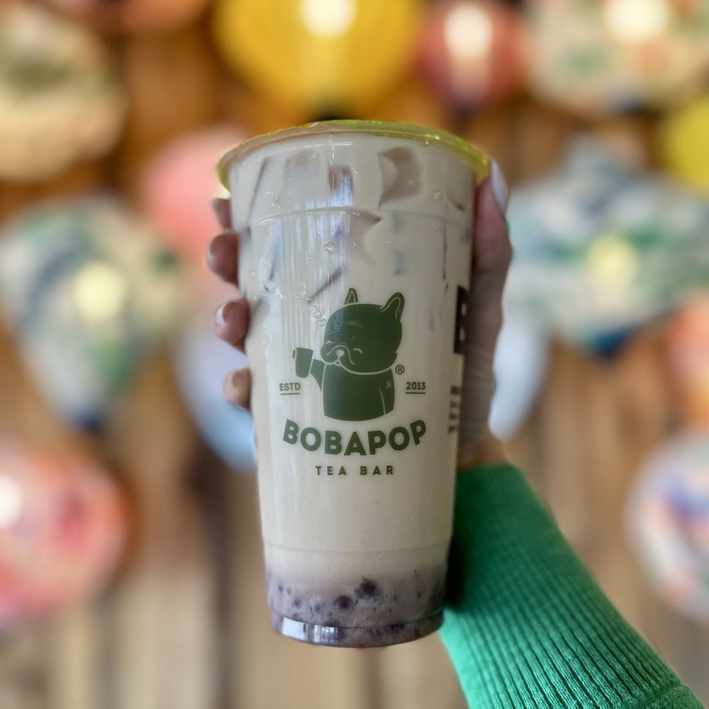 BoBaPOP Tea Bar - Jasmine milk green tea with red bean - Coffee & Tea Near Me - San Gabriel, California