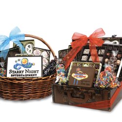 Chocolate Works - Corporate gift baskets with company logo on Belgium chocolate