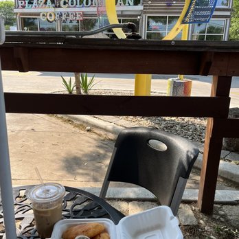 Plaza Colombian Coffee - Empanada trio and Latte with Arequipe - Colombian Near Me - Austin, Texas Plaza Colombian Coffee - Empanada trio and Latte with Arequipe - Colombian Near Me - Austin, Texas