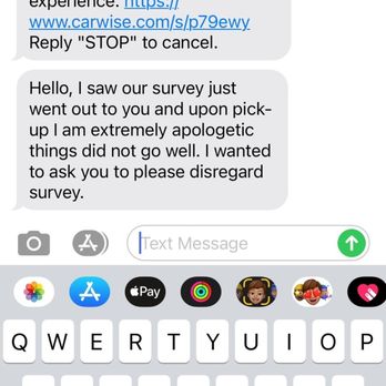 Caliber Collision - Their odd text asking me to disregard their survey because it didn't go smooth. - Body Shops Near Me - Hampton, Virginia