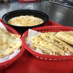 El Zarape Taqueria - Quesadillas and cheese and rice