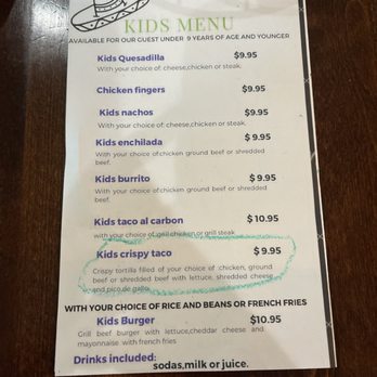2 Jefes Tex- Mex - Kids menu - Tex-Mex Near Me - Alexandria, Virginia