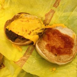 McDonald's - Only ketchup on the burger, missing mustard, onion and pickle