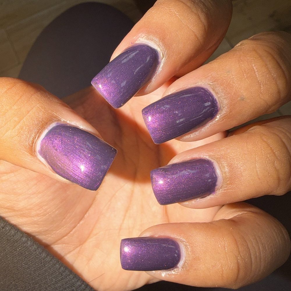 Nails on LA - Plum color Acrylic gel nail - Nail Salons Near Me - Compton, California