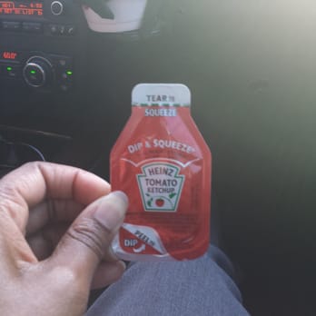 Chick-fil-A - My stolen ketchup packet.  So cute - Fast Food Near Me - Long Beach, California