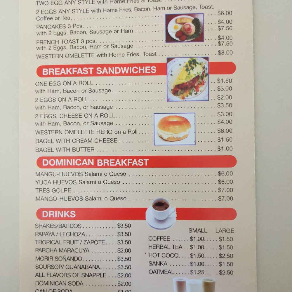 Jennifer's Restaurant - Breakfast menu as of January 2021 - Dominican Near Me - Jamaica, New York