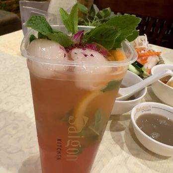 Saigon Kitchen - TRÀ LỰU VẢI HOA HỒNG (COLD TEA INFUSED WITH HONEY, POMEGRANATE LYCHEE NUTS AND ROSE PETALS). Refreshing! - Vietnamese Near Me - San Jose, California Saigon Kitchen - TRÀ LỰU VẢI HOA HỒNG (COLD TEA INFUSED WITH HONEY, POMEGRANATE LYCHEE NUTS AND ROSE PETALS). Refreshing! - Vietnamese Near Me - San Jose, California