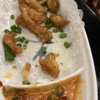 Izakaya Hi - Calamari Tempura - what's left of it! - Sushi Bars Near Me - Houston, Texas
