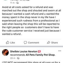 All Pets - U can delete my review all you want but goes to show u clearly know your doing wrong now all this evidence is now being sent to trading stan