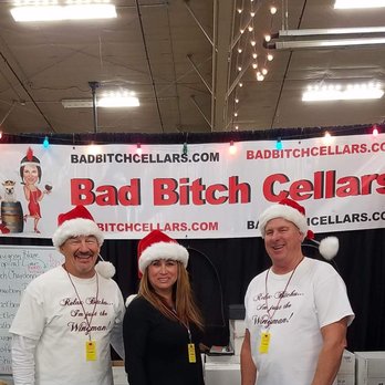 Bad Bitch Cellars - three people wearing santa hats - Wine Tasting Room Near Me - Eaton, Colorado