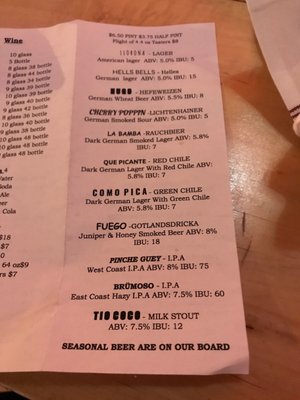 Menu photo 4 Chili Line Brewing Santa Fe, NM