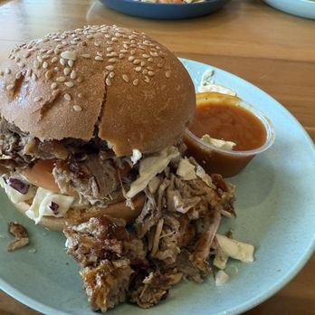Coconut's Fish Cafe - Kamaole - Kahula pork on a bun - Seafood Near Me - Kihei, Hawaii
