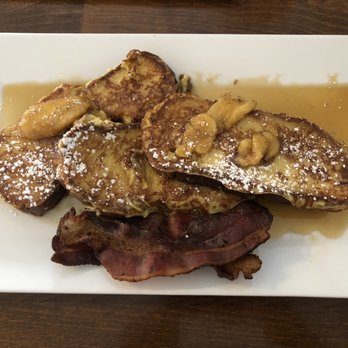 Farm Bell Kitchen - Bananas Foster French Toast with Bacon - Southern Near Me - Charlottesville, Virginia Farm Bell Kitchen - Bananas Foster French Toast with Bacon - Southern Near Me - Charlottesville, Virginia