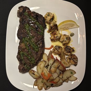 Penumbra - Surf and turf - NY strip steak and shadow shrimp - IG @bougiefoodieboi - Wine Bars Near Me - Chicago, Illinois