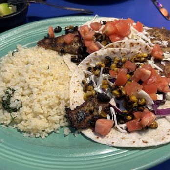 Mama Iguana’s - Blackened Fish Taco Dinner with tomatoes instead of pico de gallo - Mexican Near Me - Fresno, California Mama Iguana’s - Blackened Fish Taco Dinner with tomatoes instead of pico de gallo - Mexican Near Me - Fresno, California