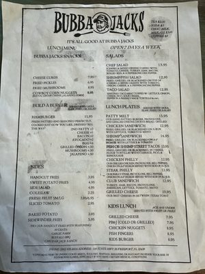 Menu photo 2 Bubba Jacks Freeport, FL Menu photo 2 Bubba Jacks Freeport, FL