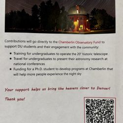 DU's historic Chamberlin Observatory - Donation QR Code