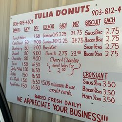 Tulia Donuts - Menu