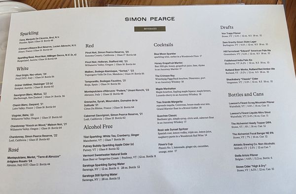 Menu photo 1 Simon Pearce Quechee, VT Menu photo 1 Simon Pearce Quechee, VT