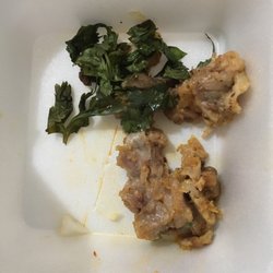 Tacos Mariana's - Fat from my burrito, old & wilted cilantro!