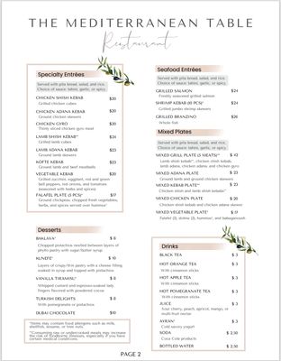 Menu photo 1 The Mediterranean Table Pittsburgh, PA Menu photo 1 The Mediterranean Table Pittsburgh, PA