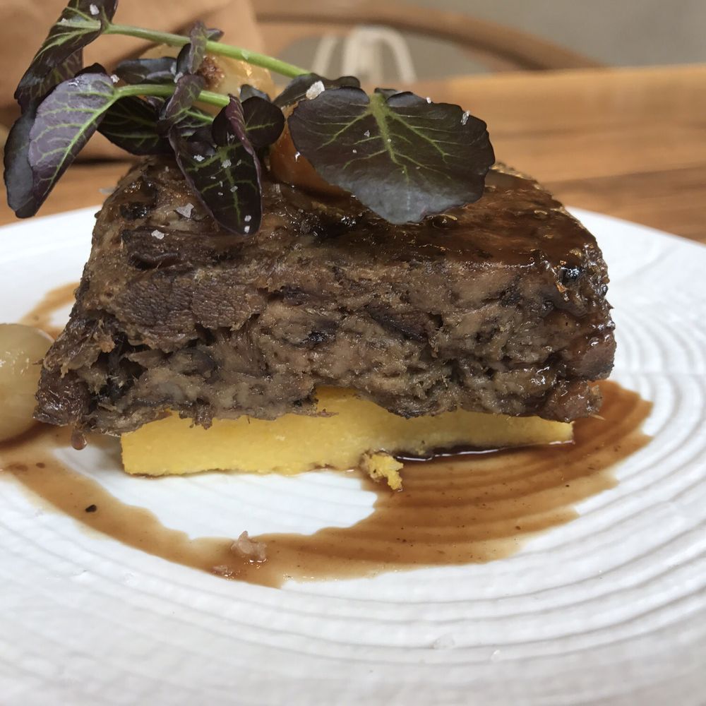 La Vermuterie - Pork cheek on top of polenta (menu of the day) - Tapas Bars Near Me - Barcelona, B La Vermuterie - Pork cheek on top of polenta (menu of the day) - Tapas Bars Near Me - Barcelona, B