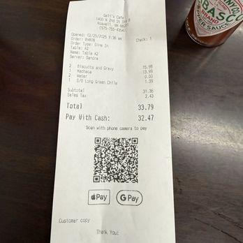 geli's cafe - Check out the receipt the price is decent - Mexican Near Me - Roswell, New Mexico