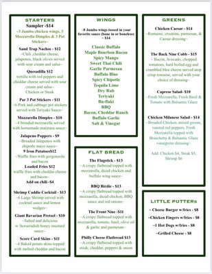 Menu photo 1 The Back Nine Indoor Golf Cortlandt Manor, NY