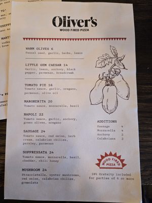 Menu photo 3 Oliver’s Pizzeria San Rafael, CA Menu photo 3 Oliver’s Pizzeria San Rafael, CA