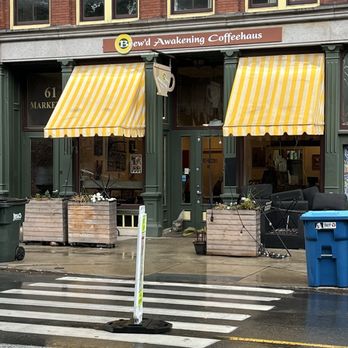 Brew'd Awakening Coffeehaus - Entrance - Coffee & Tea Near Me - Lowell, Massachusetts