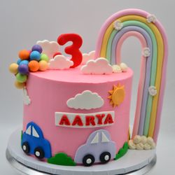 JAAMs Cakery - Cars and rainbows theme custom cake