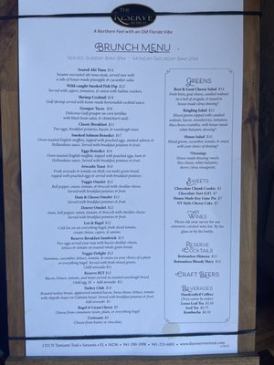 Menu photo 1 The Reserve Retreat Sarasota, FL Menu photo 1 The Reserve Retreat Sarasota, FL