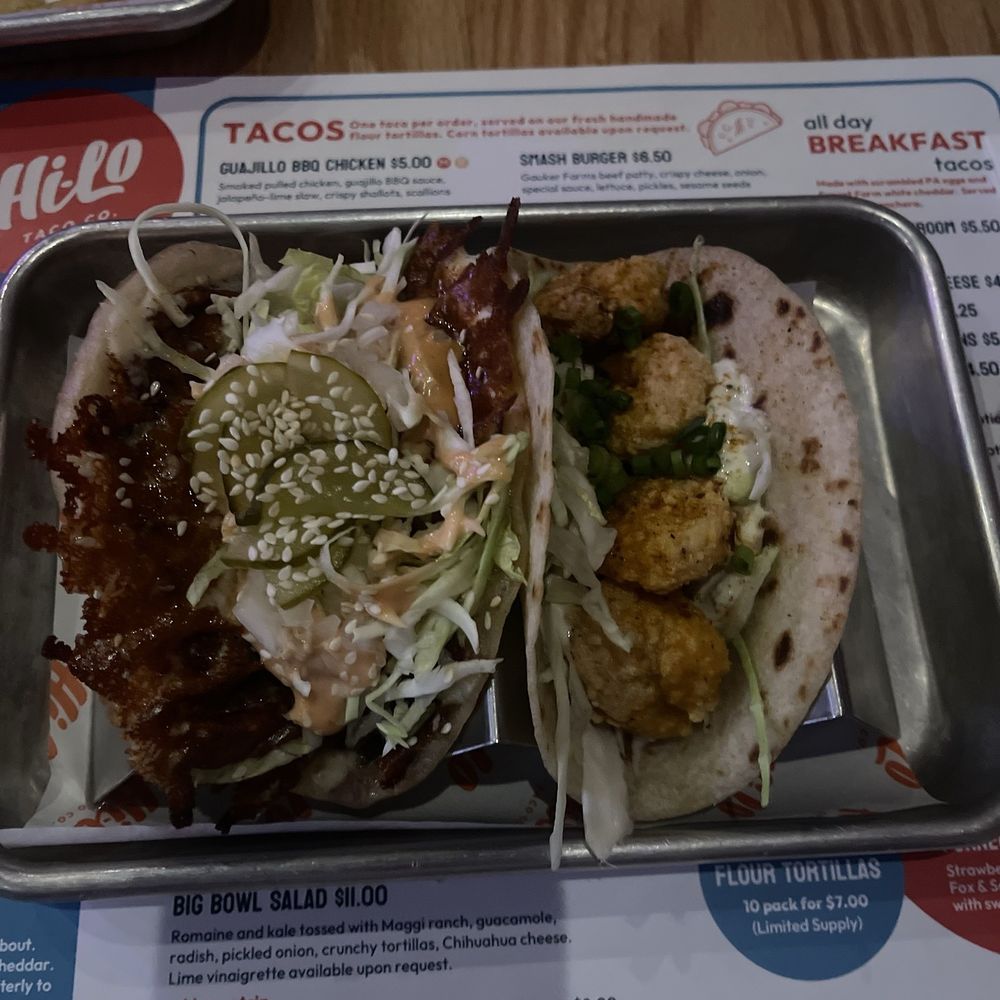 Hi-Lo Taco - Smash Burger Taco & Spicy Cajun Shrimp Taco - Tacos Near Me - Philadelphia, Pennsylvania Hi-Lo Taco - Smash Burger Taco & Spicy Cajun Shrimp Taco - Tacos Near Me - Philadelphia, Pennsylvania
